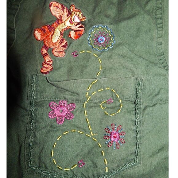 DISNEY women small vintage embroidered Winnie the Pooh Tigger green long sleeve - Picture 5 of 10
